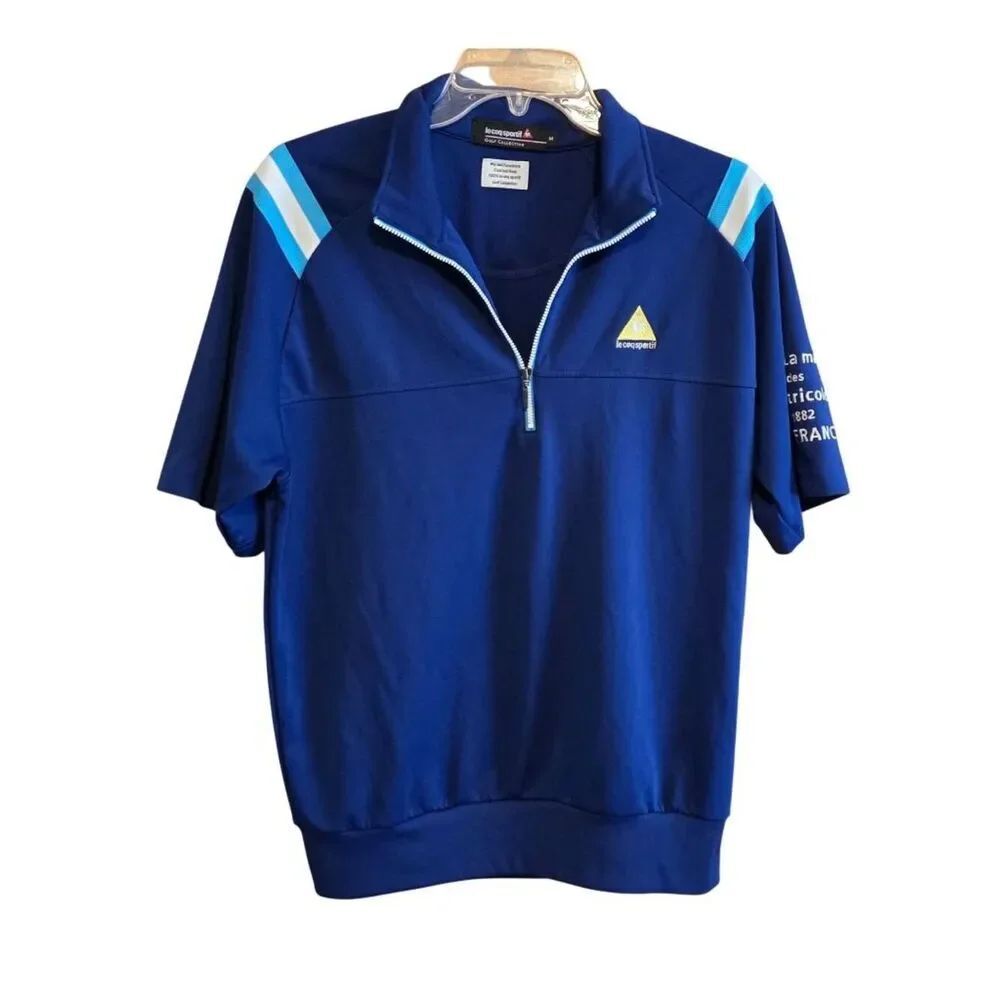 Le Coq Sportif Mens Golf Blue Quarter Zip Polo PGA outdoor France outdoor
